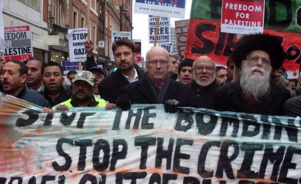 Afzal Khan MP at protest for Palestine