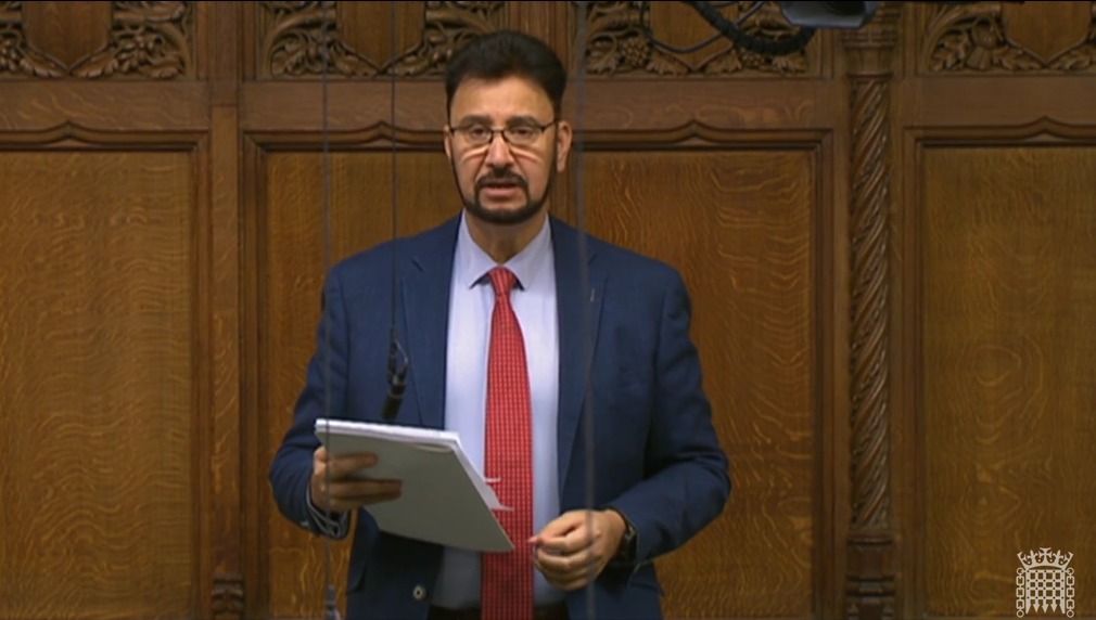 Afzal Khan MP speaking in the House of Commons