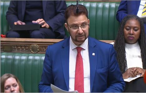 Afzal Khan MP in the House of Commons